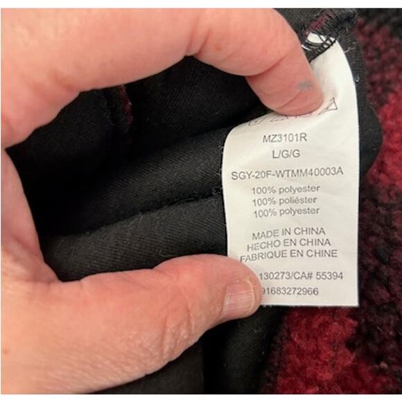 Wrangler Buffalo Print Sherpa ¼ Zip Lined Sherpa Mens Fleece Size L - Picture 7 of 7